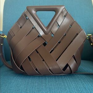 Brown Woven Handbag